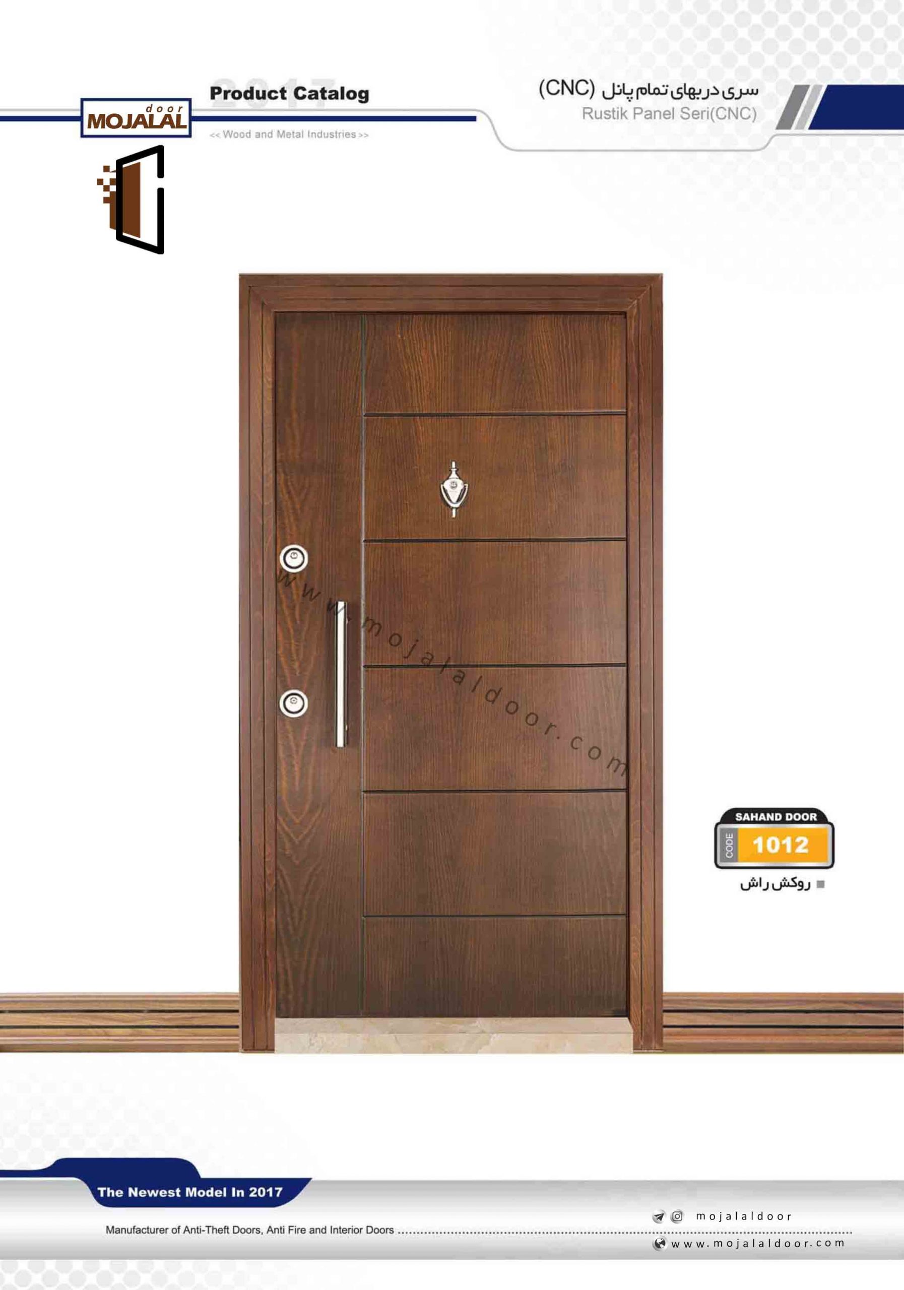 درب ضد سرقت CNC روکش چوب کد 1012