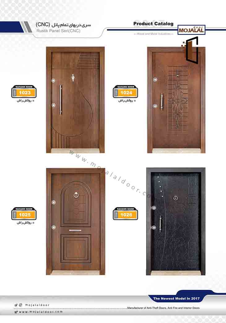 درب ضد سرقت CNC روکش چوب کد 1023-1024-1025-1026